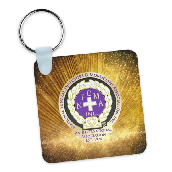 Gloss Aluminum Square Keychain